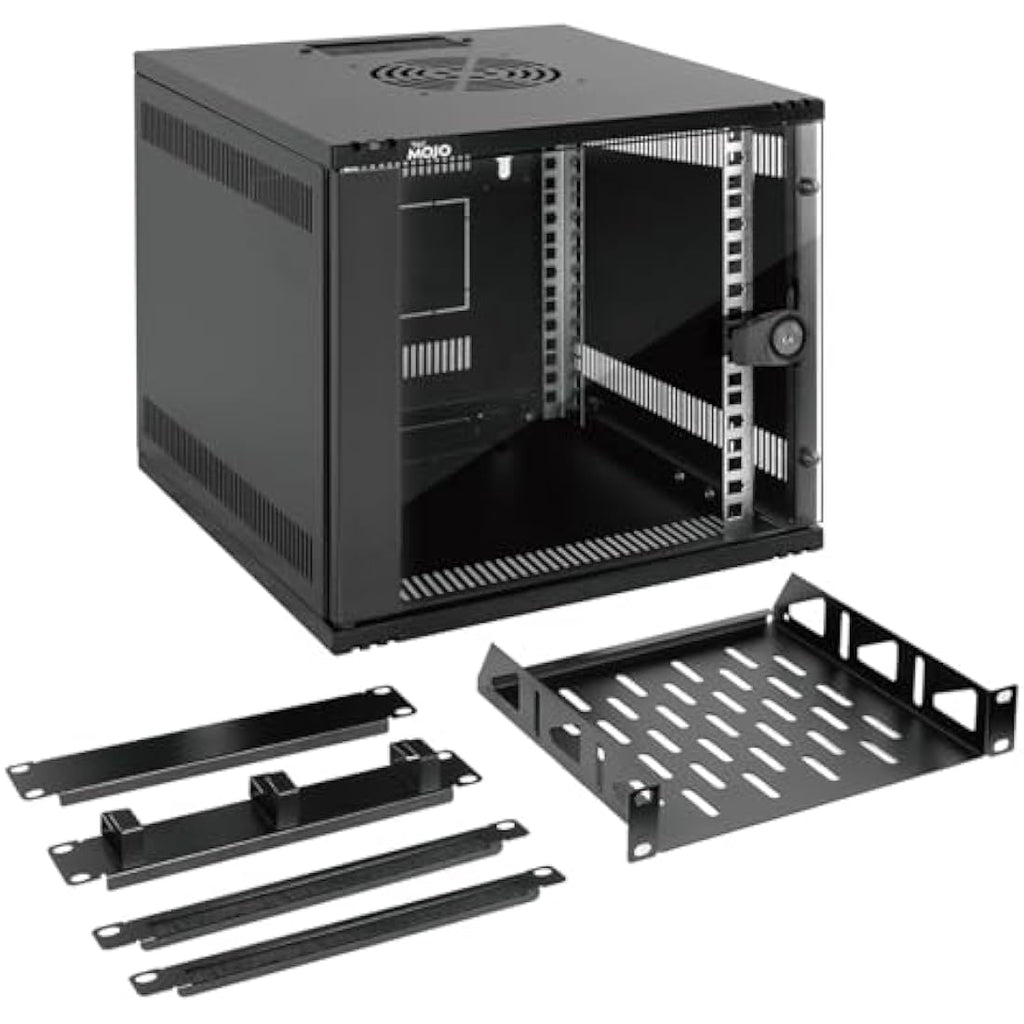 Tecmojo 6U Wall Mount Network Cabinet | 10-Inch Wide Data Rack with Shelf