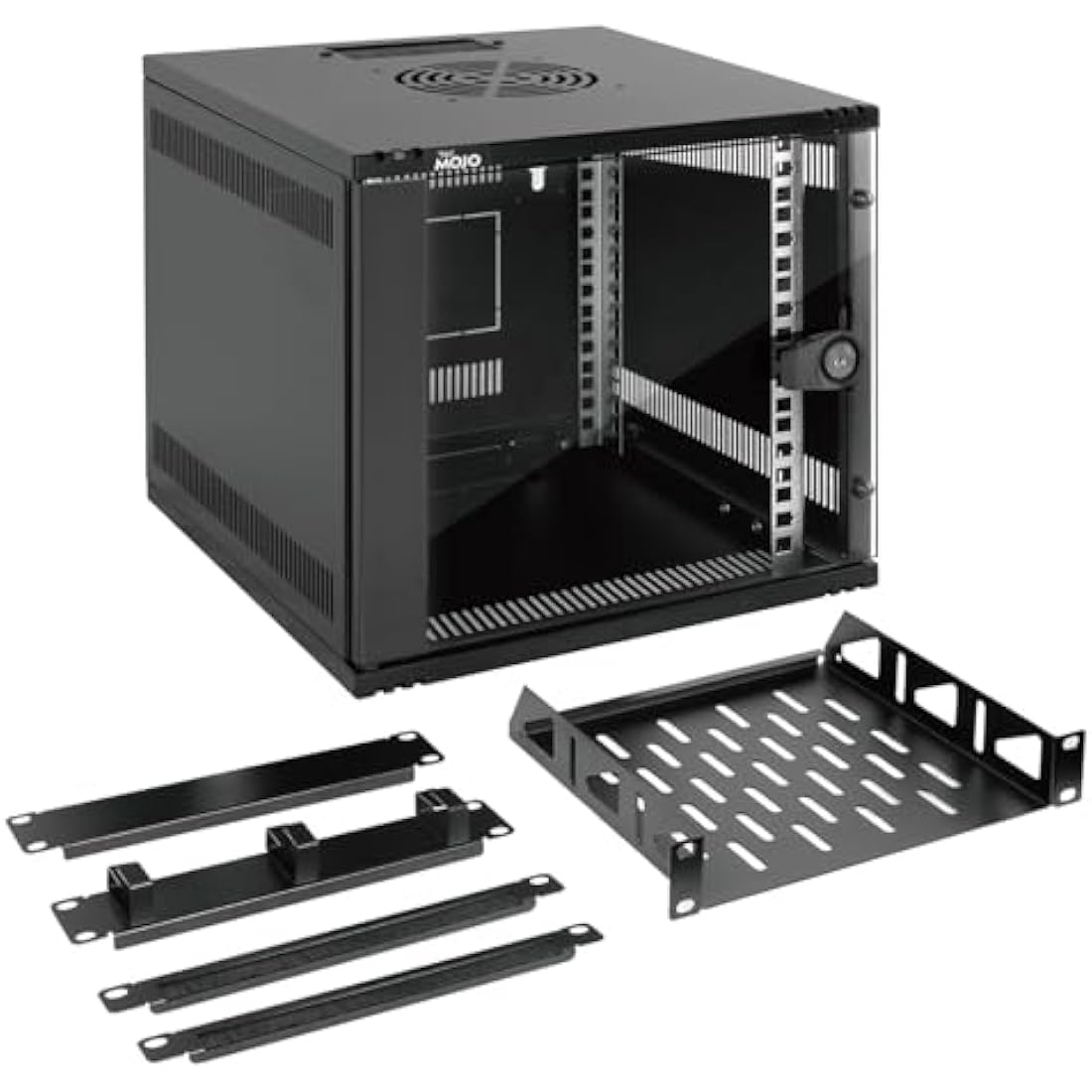 Tecmojo 6U Wall Mount Network Cabinet | 10-Inch Wide Data Rack with Shelf