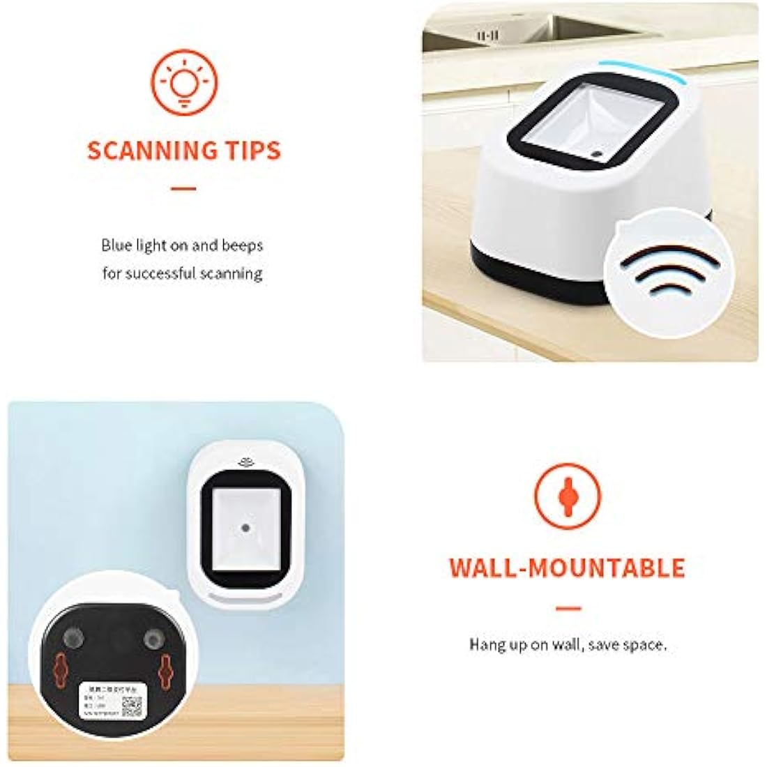 Jolof Store USB Wired Barcode Scanner – 1D/2D QR Code Reader for Retail