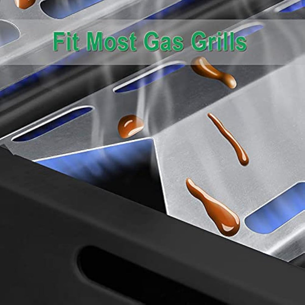 Well Grill Stainless Steel Heat Plate Flame Tamer for Gas Grill, 2-Pack