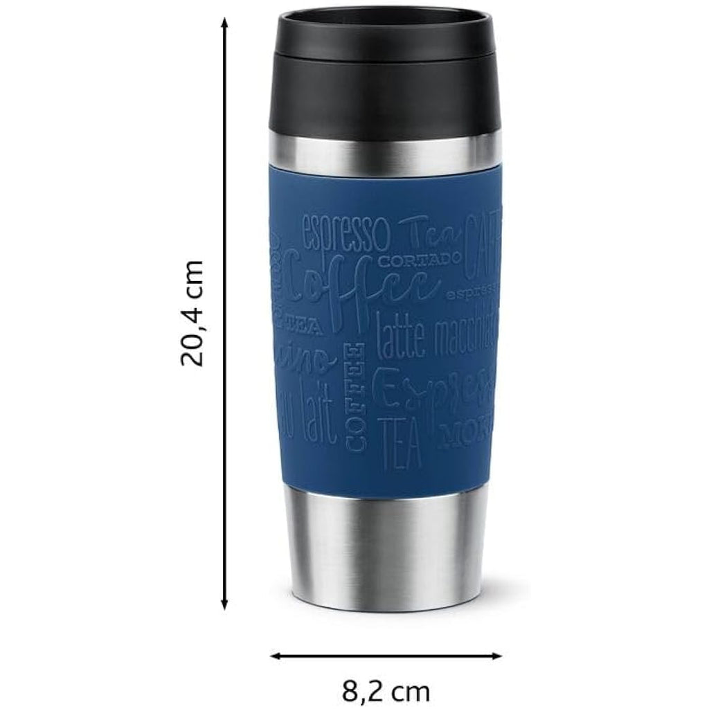 Tefal Travel Mug Classic Blue – 0.36L Stainless Steel Leak-Proof Tumbler