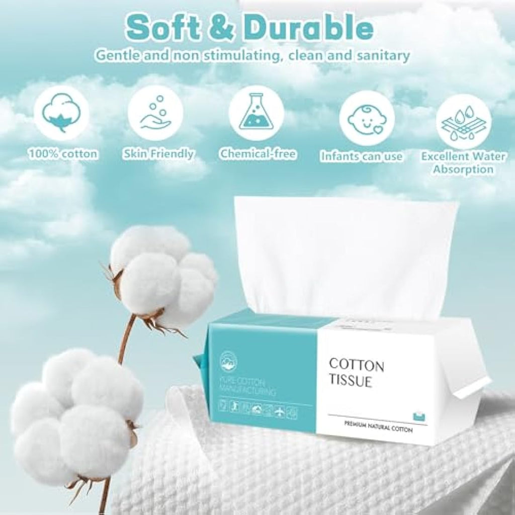 Jolof Store Disposable Face Towel | 600 Count Soft Cotton Facial Wipes