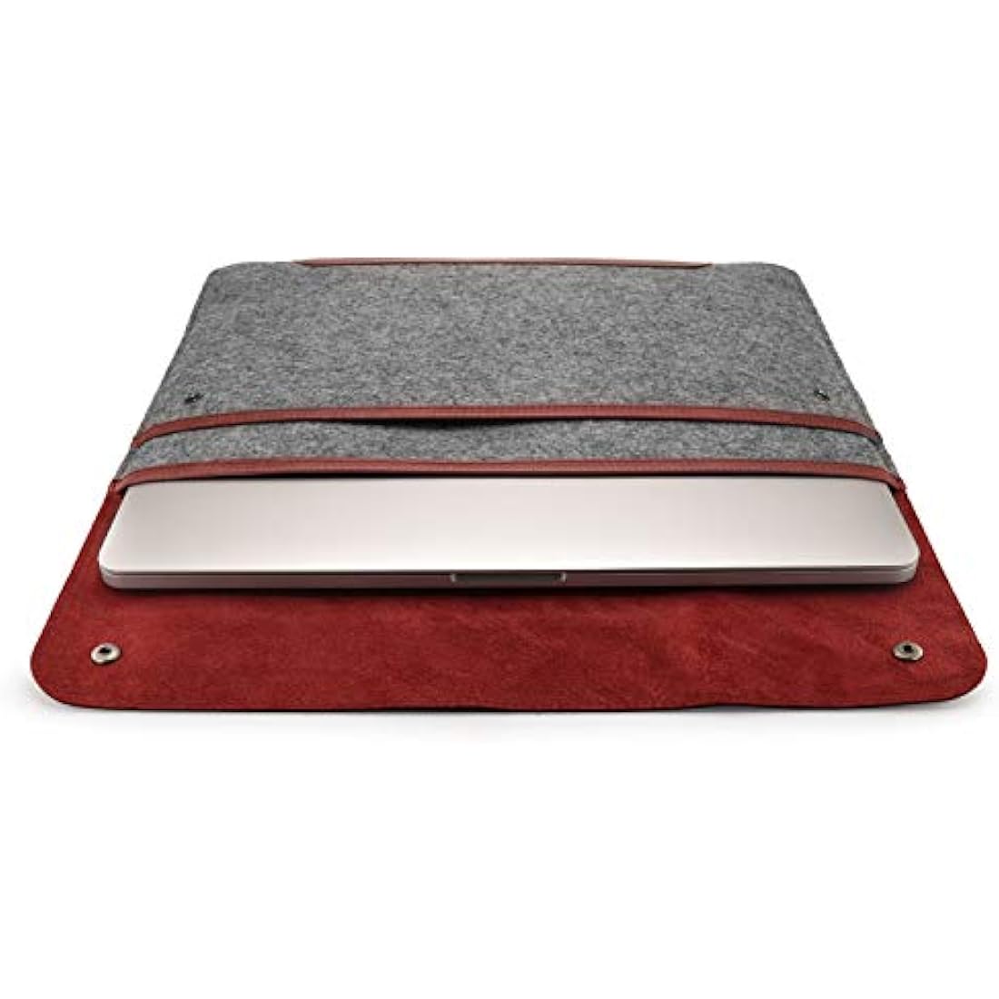 MegaGear Genuine Leather & Fleece MacBook Sleeve – 16 Inch Laptop Case