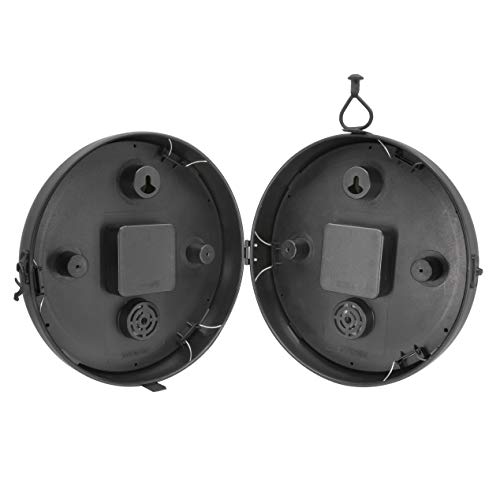 AcuRite Double-Sided Outdoor Wall Clock with Thermometer – Black Iron