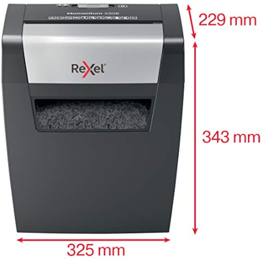Rexel Momentum X308 Cross Cut Paper Shredder | 8 Sheet Capacity, 15L Bin