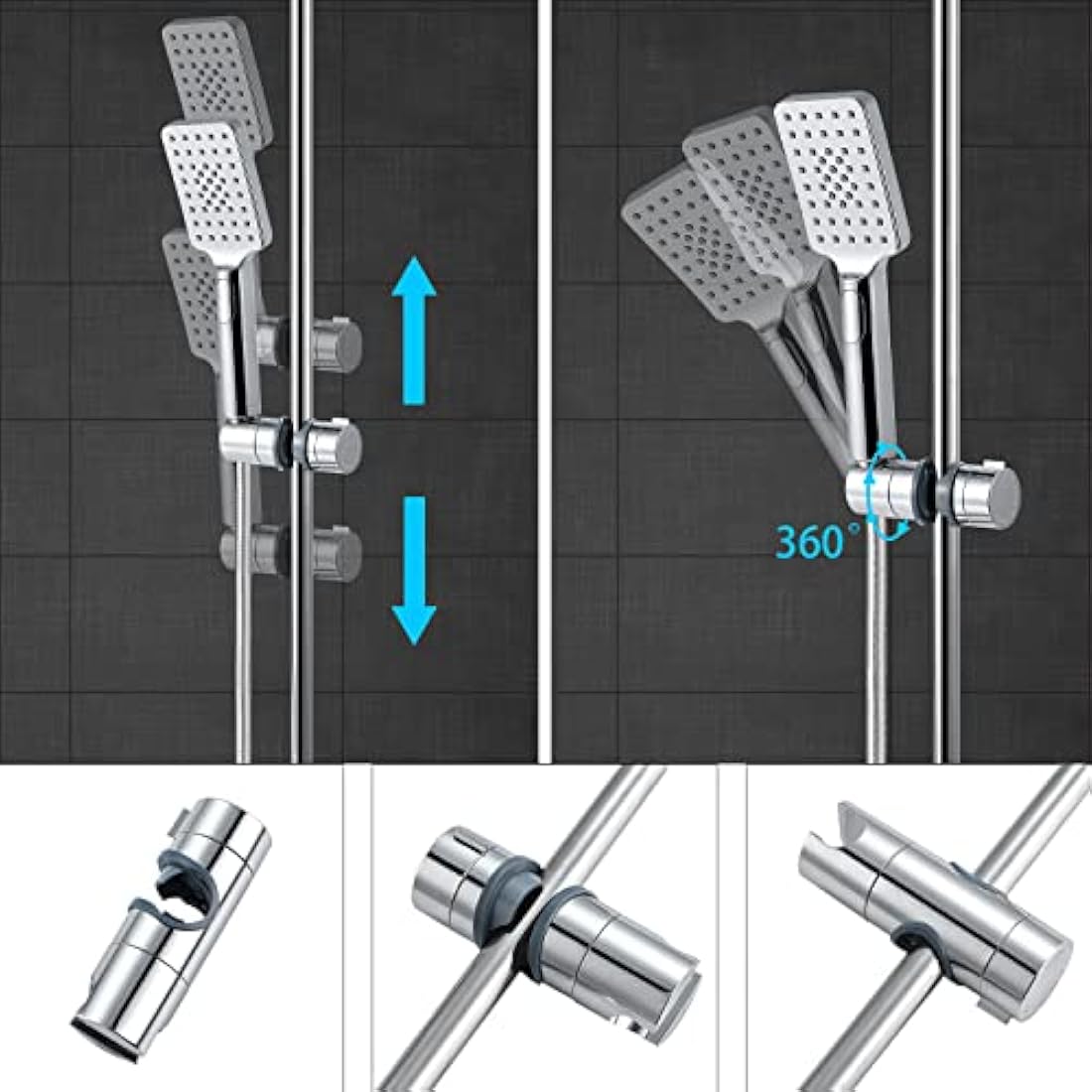 BBLIKE Universal Shower Head Holder | 18-25mm Adjustable ABS Bracket