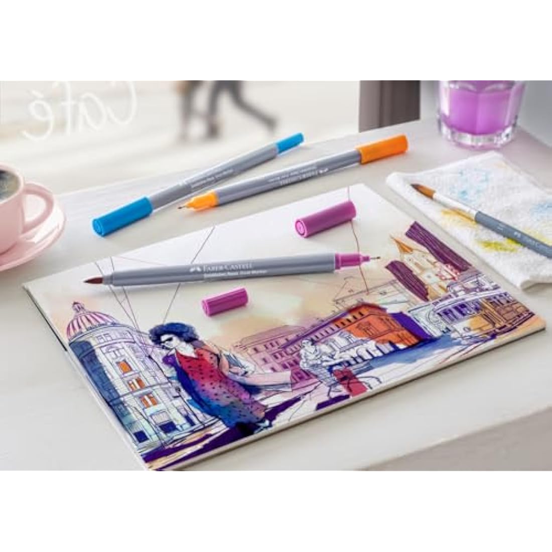 Faber-Castell Goldfaber Aqua Dual Markers – 12 Watercolor Art Pens