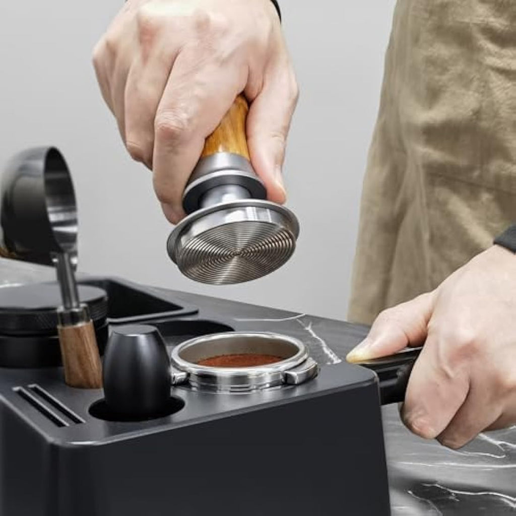 Ceelatti 54mm Calibrated Espresso Tamper – 30lb Spring Loaded Ripple Base