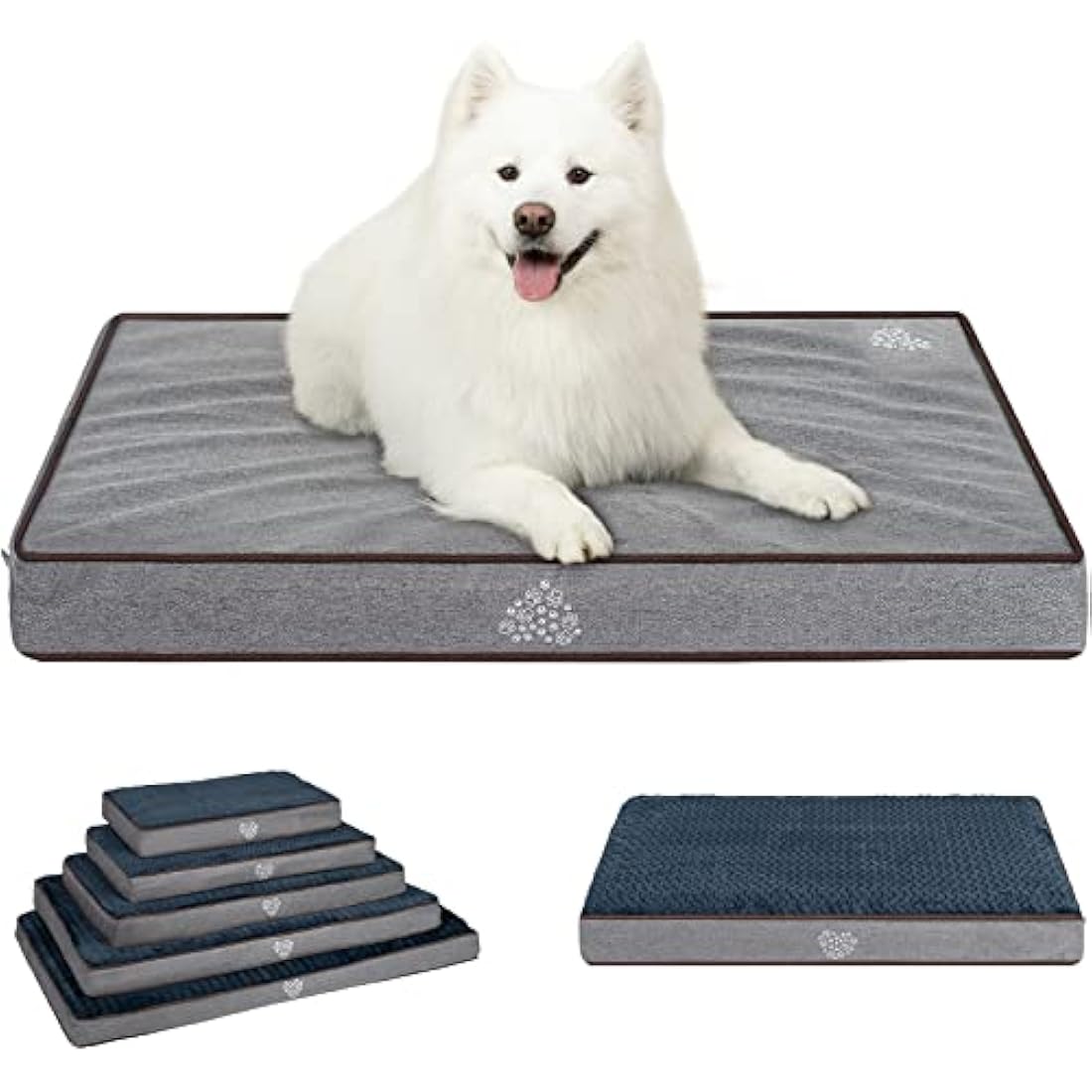VANKEAN Orthopedic Dog Bed – Reversible Washable Egg-Crate Foam Crate Mat