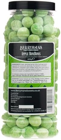 Berrymans Apple BonBons Retro Sweets Gift Jar - Traditional Candy