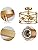Jolof Store Gold 3-Light Semi-Flush Mount Farmhouse Industrial Chandelier