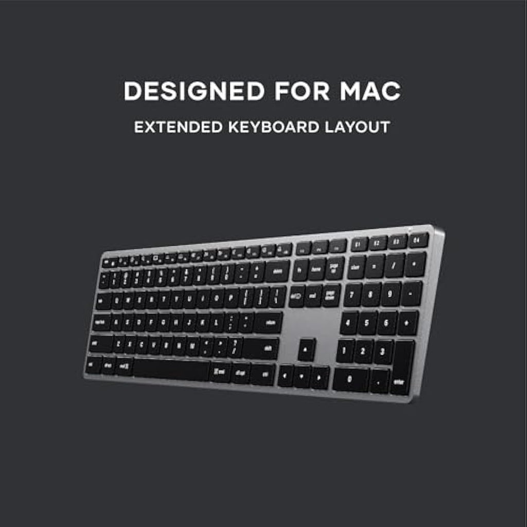 Satechi Slim X3 Bluetooth Backlit Keyboard with Numeric Keypad - Space Grey