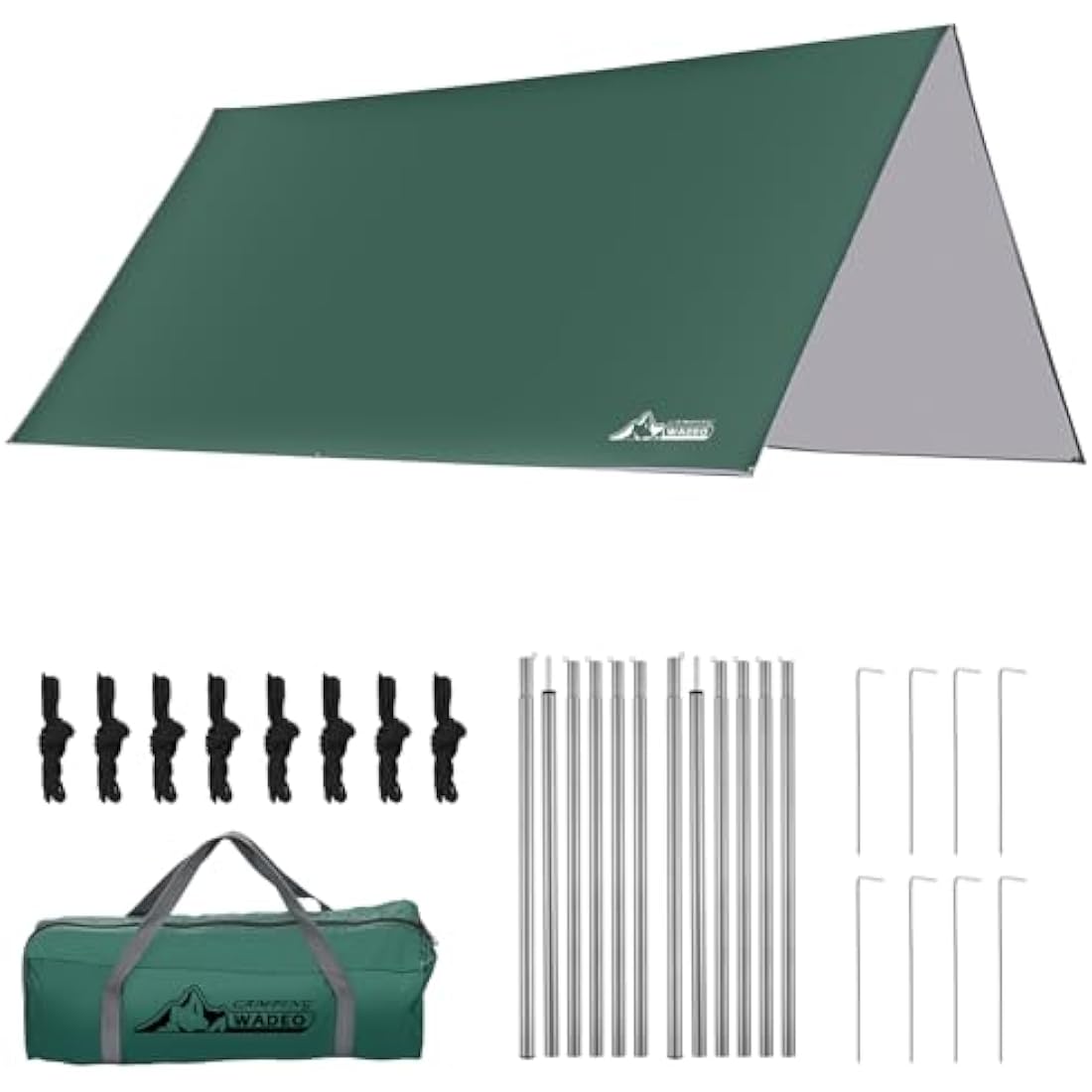 WADEO 3x3m Camping Tent Tarp | Waterproof UV Sunshade Hammock Rain Fly