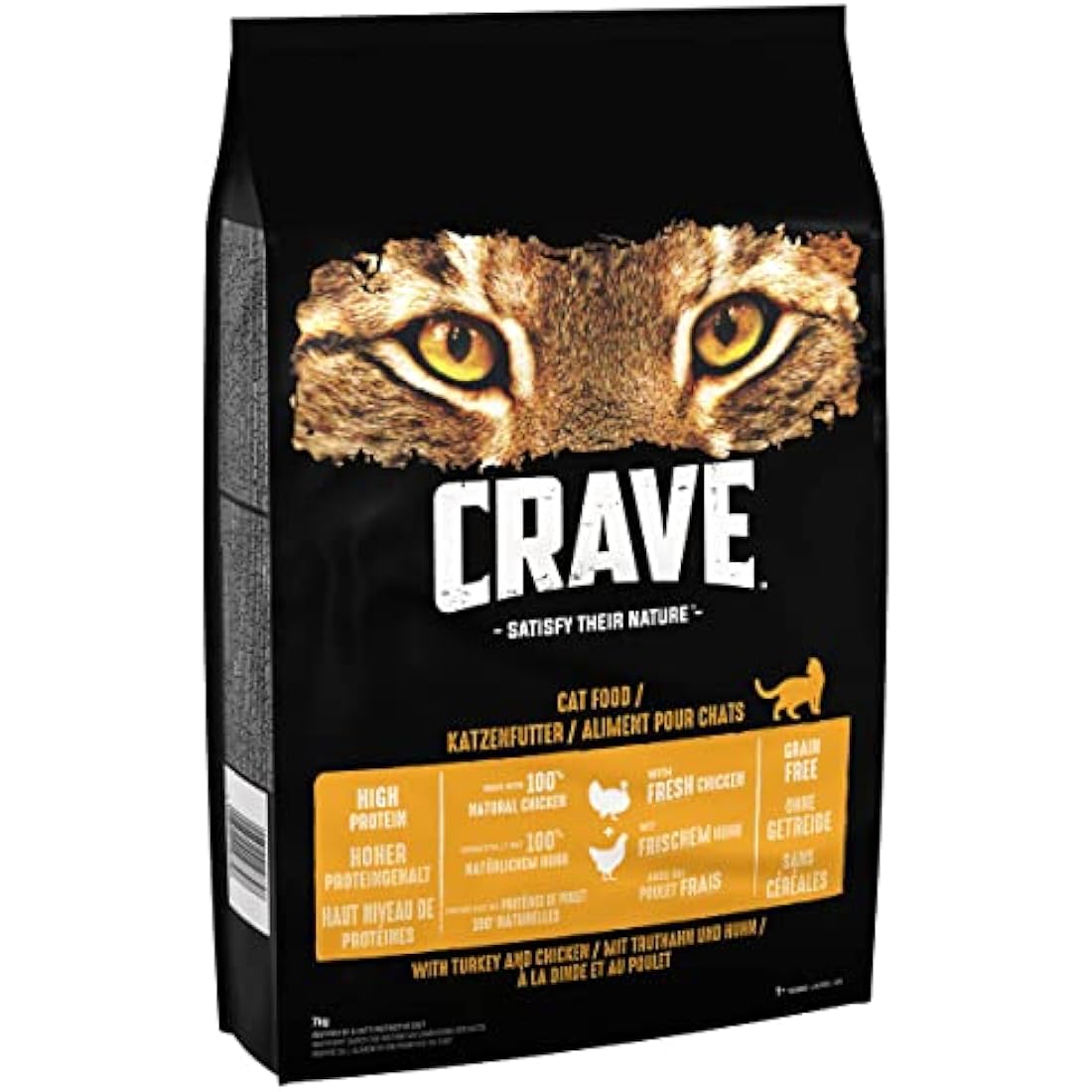 Crave High Protein Dry Cat Food – Grain-Free Turkey & Chicken, 7kg