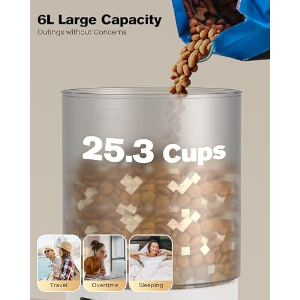 Jolof Store Automatic Cat Feeder – 6L WiFi App Controlled Food Dispenser