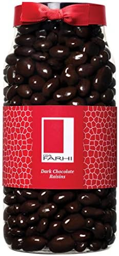 Rita Farhi Dark Chocolate Covered Raisins – Belgian Chocolate Gift Jar 870g