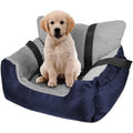 Dog Booster Seat - Waterproof Plush Car Travel Bed, Navy