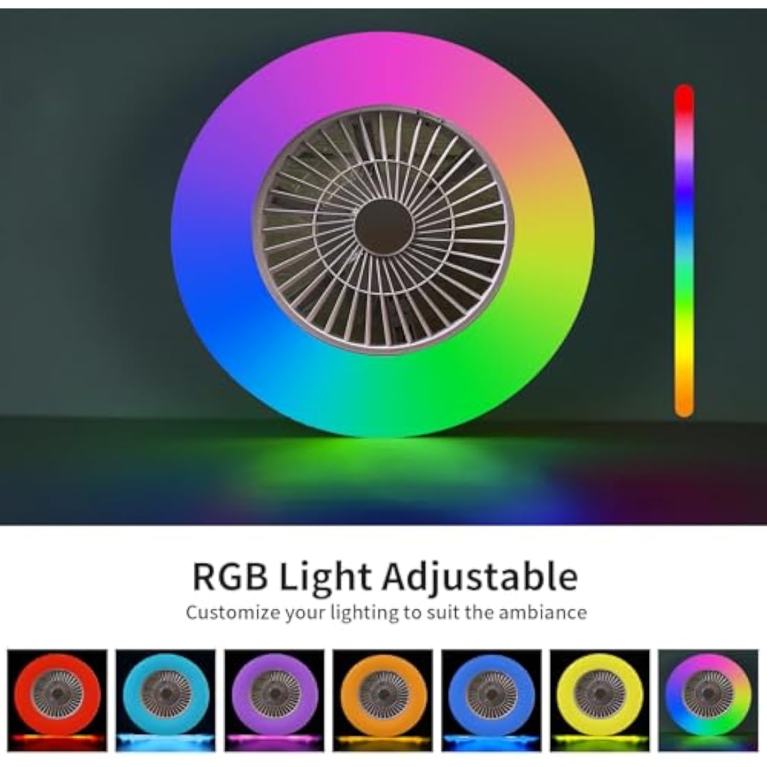 BKZO 60CM Smart RGB LED Ceiling Fan | App & Voice Control Dimmable