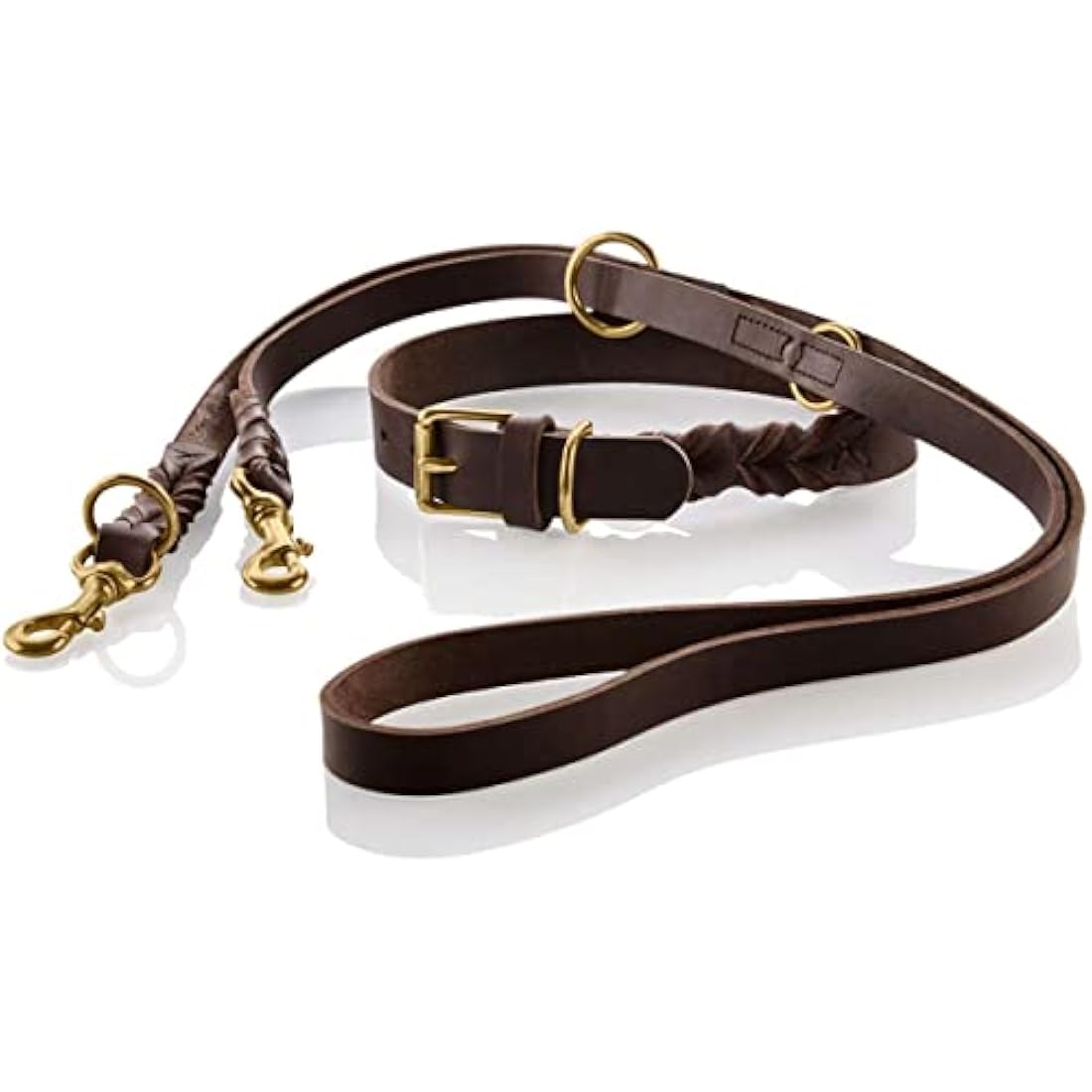 Hunter Sansibar Braided Leather Dog Collar – Heavy Duty Dark Brown