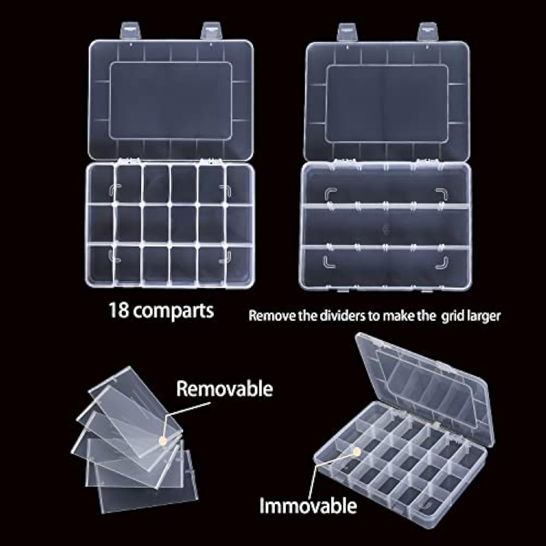 Snackle Box – 2 Pack Stackable Clear Plastic Snack Organizer