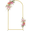 Wokceer 6.6ft Gold Metal Wedding Arch Backdrop Stand for Party Events