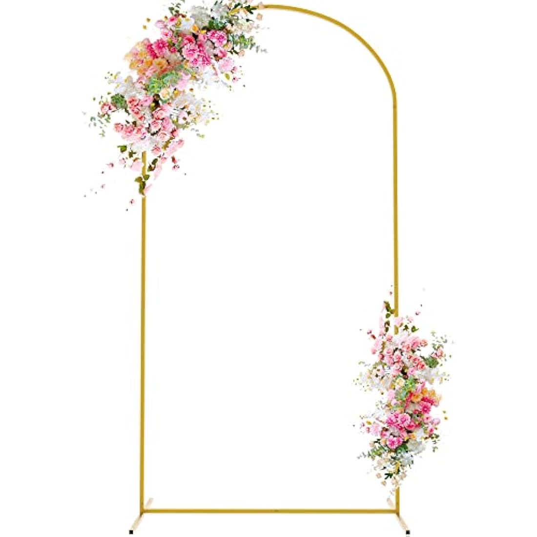 Wokceer 6.6ft Gold Metal Wedding Arch Backdrop Stand for Party Events