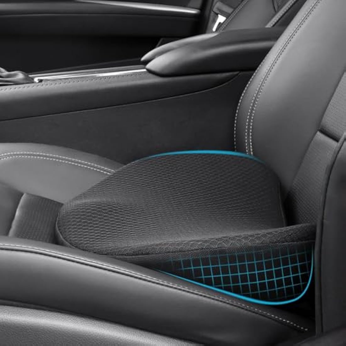 OLYDON Car Seat Cushion – Memory Foam Lumbar Support for Driving, Black