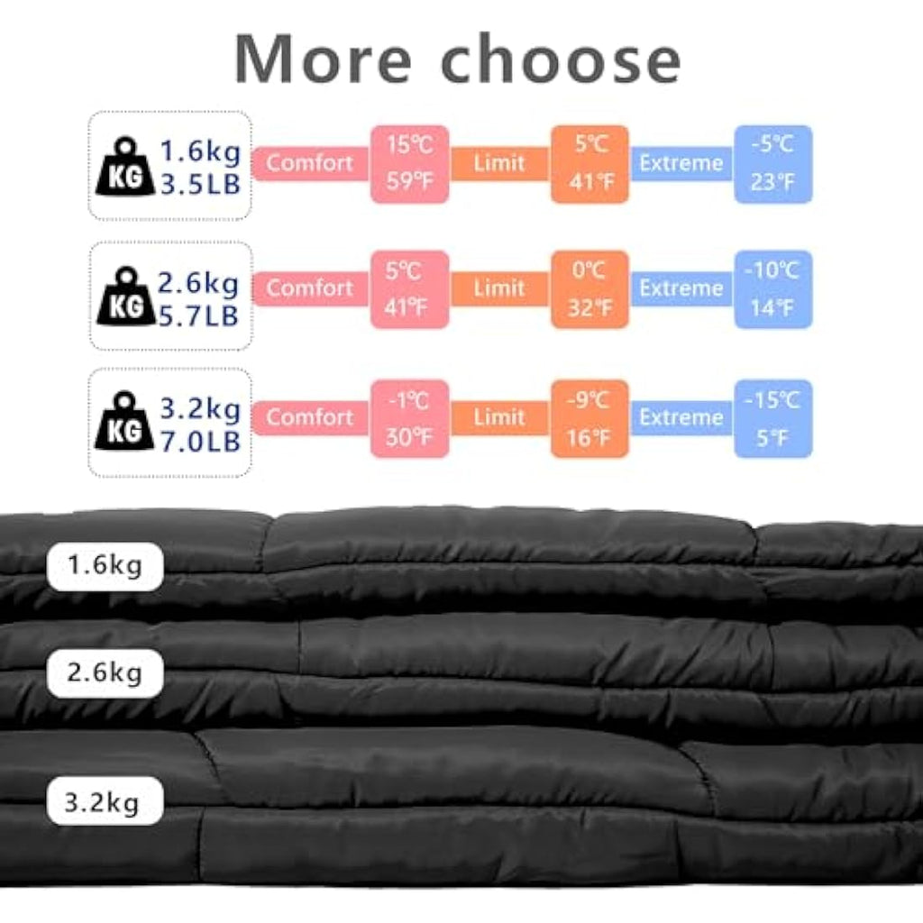 BISINNA XL Wide Sleeping Bag | 4-Season Cotton Flannel Camping Gear