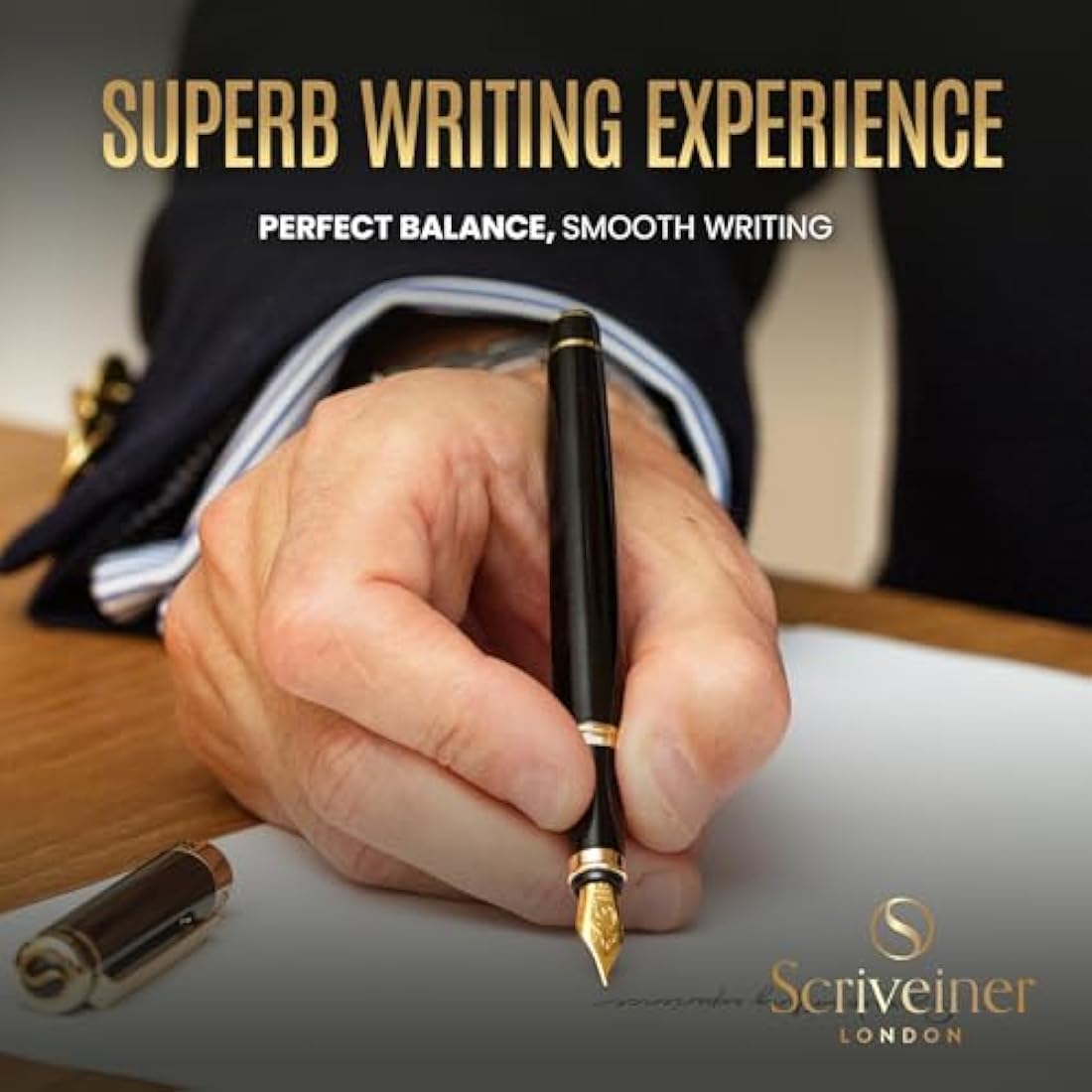 Black Lacquer Fountain Pen – Gold Plated Schmidt Nib