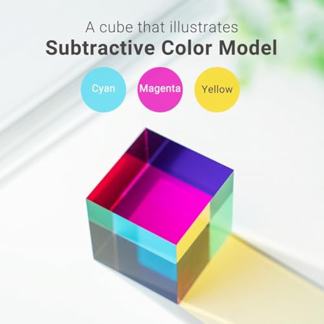 iKeelo Colour Cube (60mm) with Stand | Subtractive Color STEM Toy