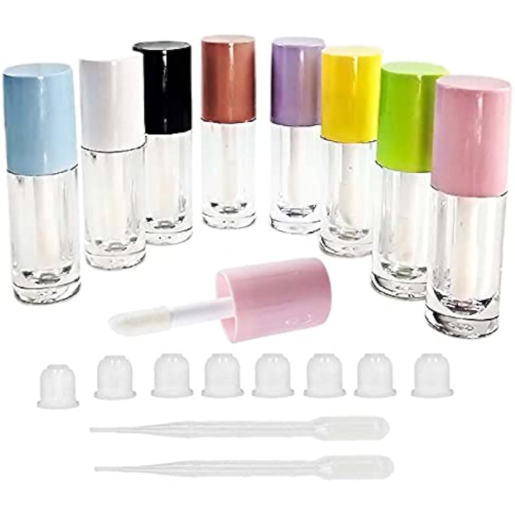 COSIDEA 6ml Pink Lip Gloss Tubes with Big Doe Foot Wand - 30 Pack