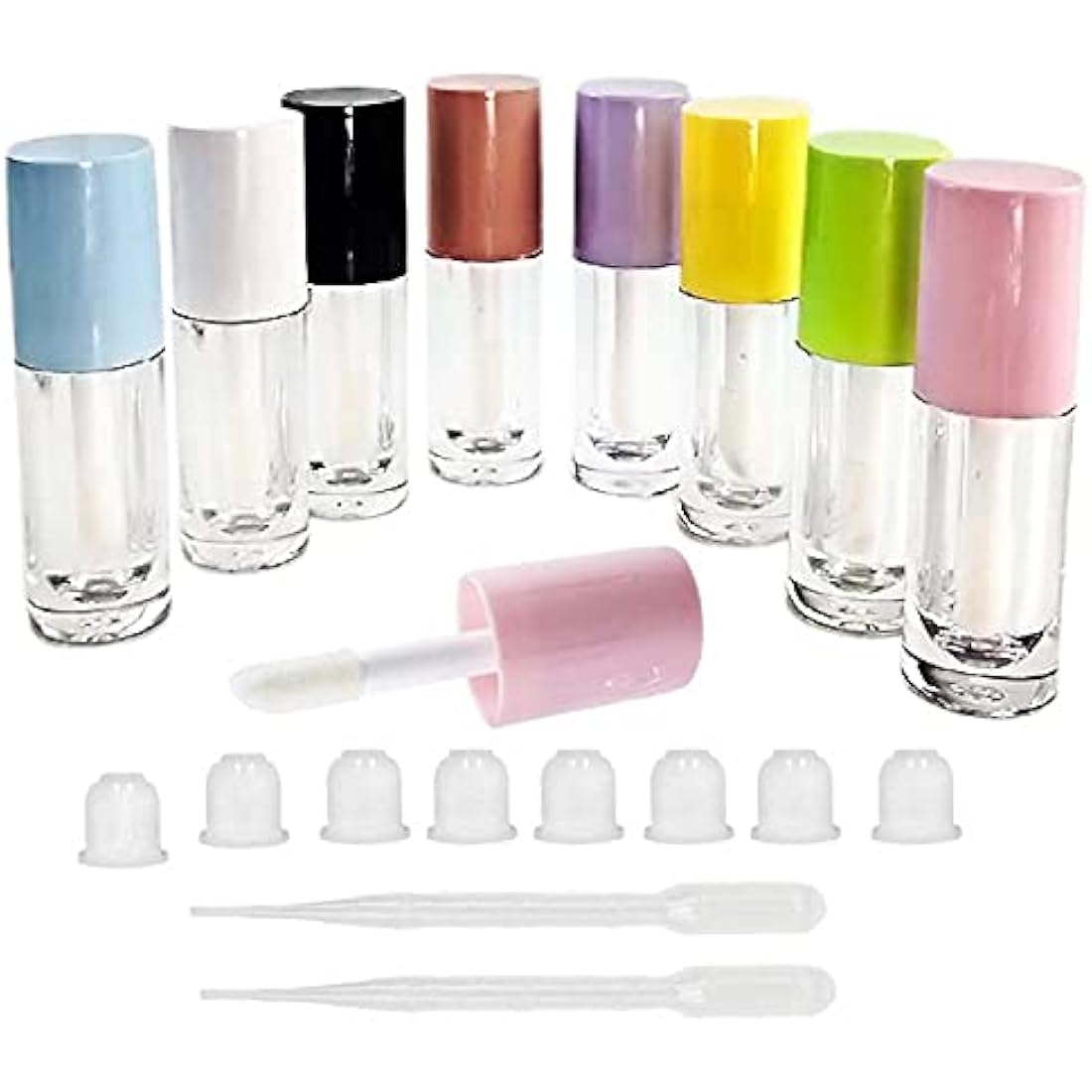 COSIDEA 6ml Pink Lip Gloss Tubes with Big Doe Foot Wand - 30 Pack