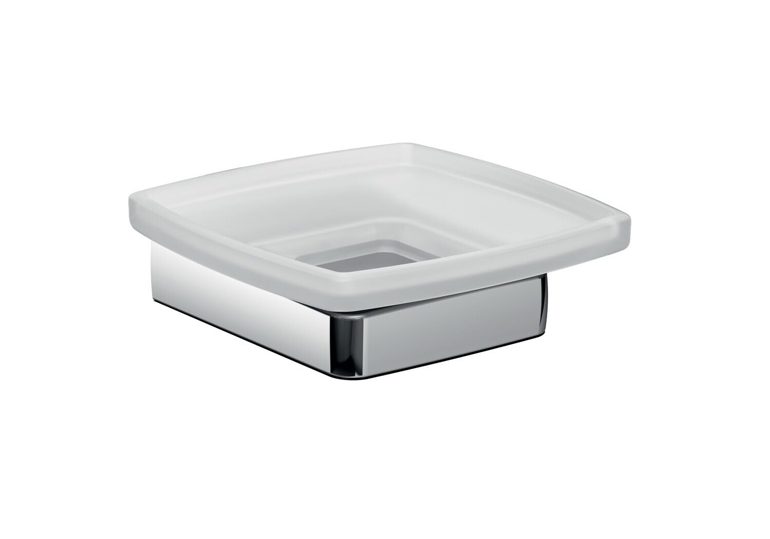 Emco Trend Soap Dish – Satin Crystal Glass & Chrome Wall Holder