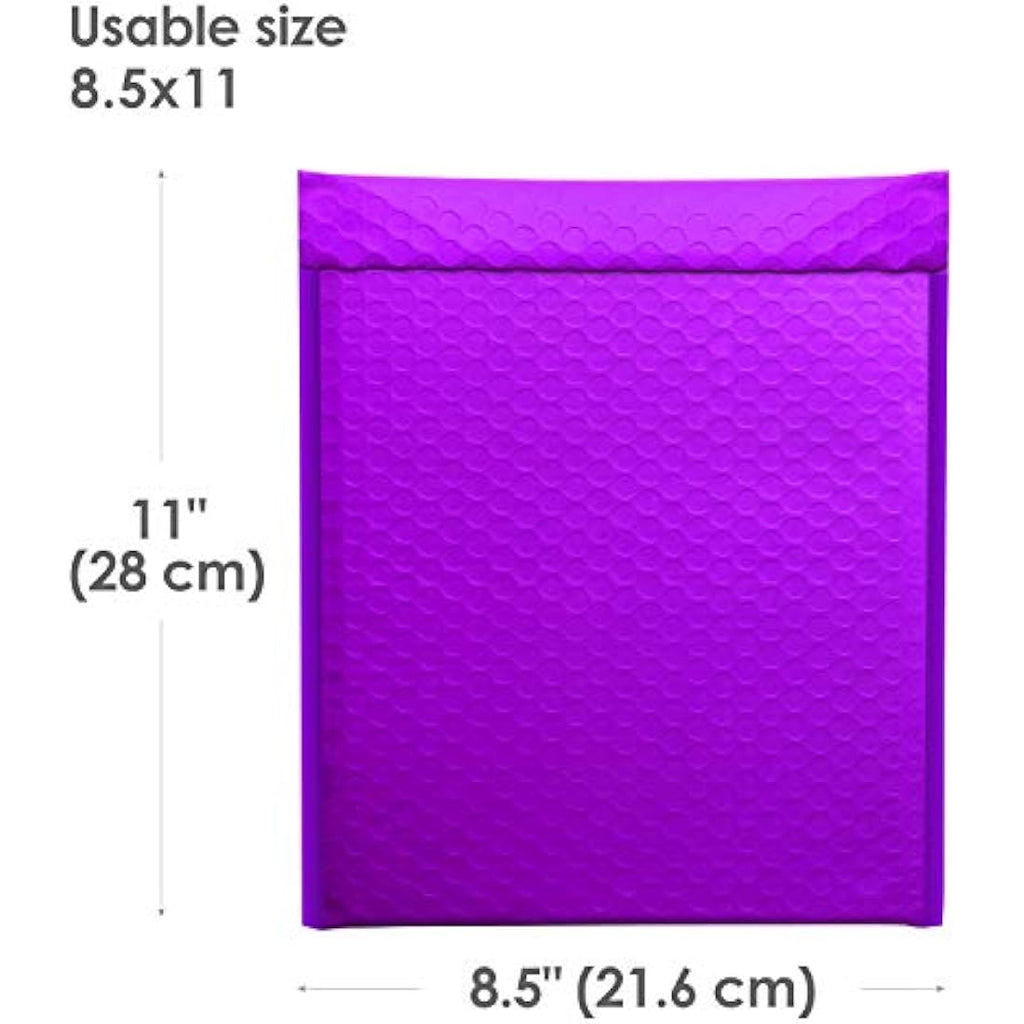 Switory Purple Poly Bubble Mailers – 25 Pack Padded Envelopes (21.6x28cm)