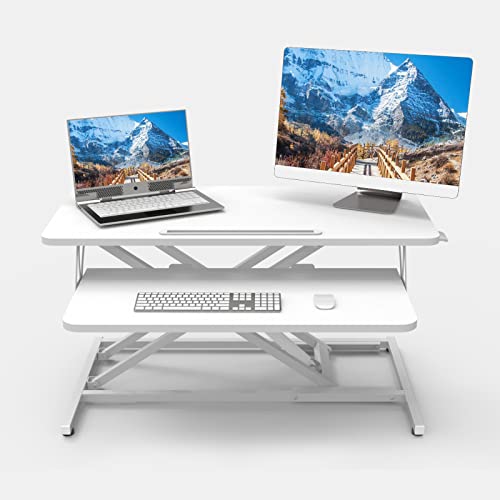 ERGOMAKER Standing Desk Converter – 32 Inch Height Adjustable Riser