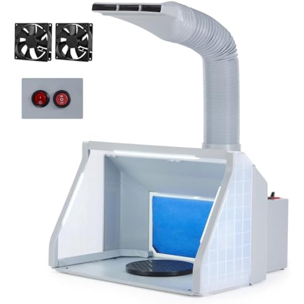CO-Z Portable Airbrush Spray Booth with LED Lights and 19cm Turntable