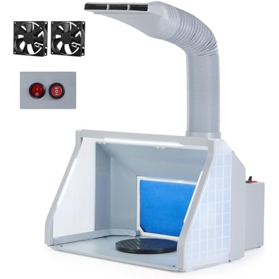 CO-Z Portable Airbrush Spray Booth with LED Lights and 19cm Turntable