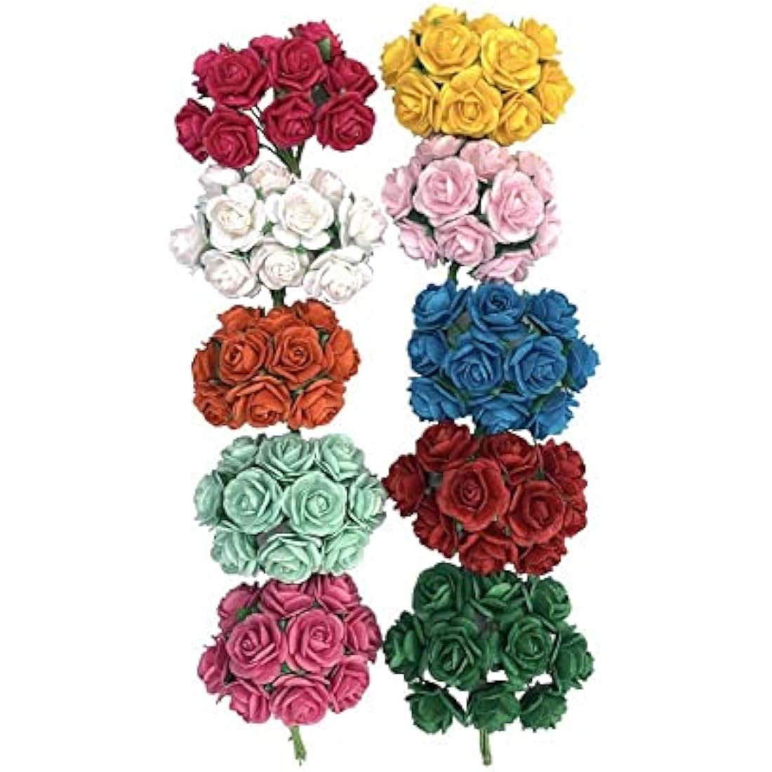 100 Pcs Mulberry Paper Mini Roses for DIY Crafts – 10 Colors