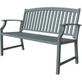 Outdoor Garden Bench – Rust-Resistant Metal Patio Seat, Gray Blue