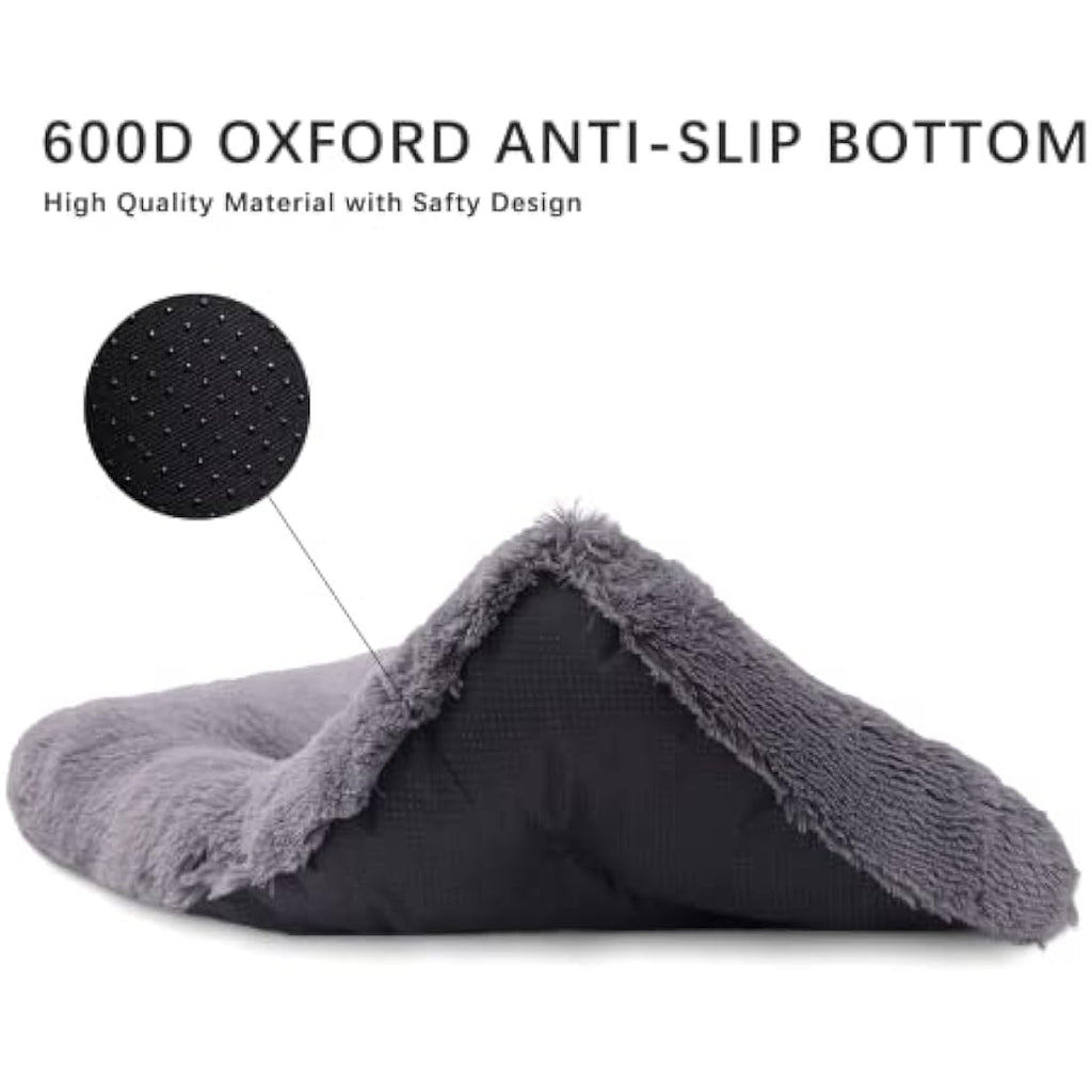 Jaspuriea Calming Dog Bed – Washable Plush Crate Mattress, Dark Grey