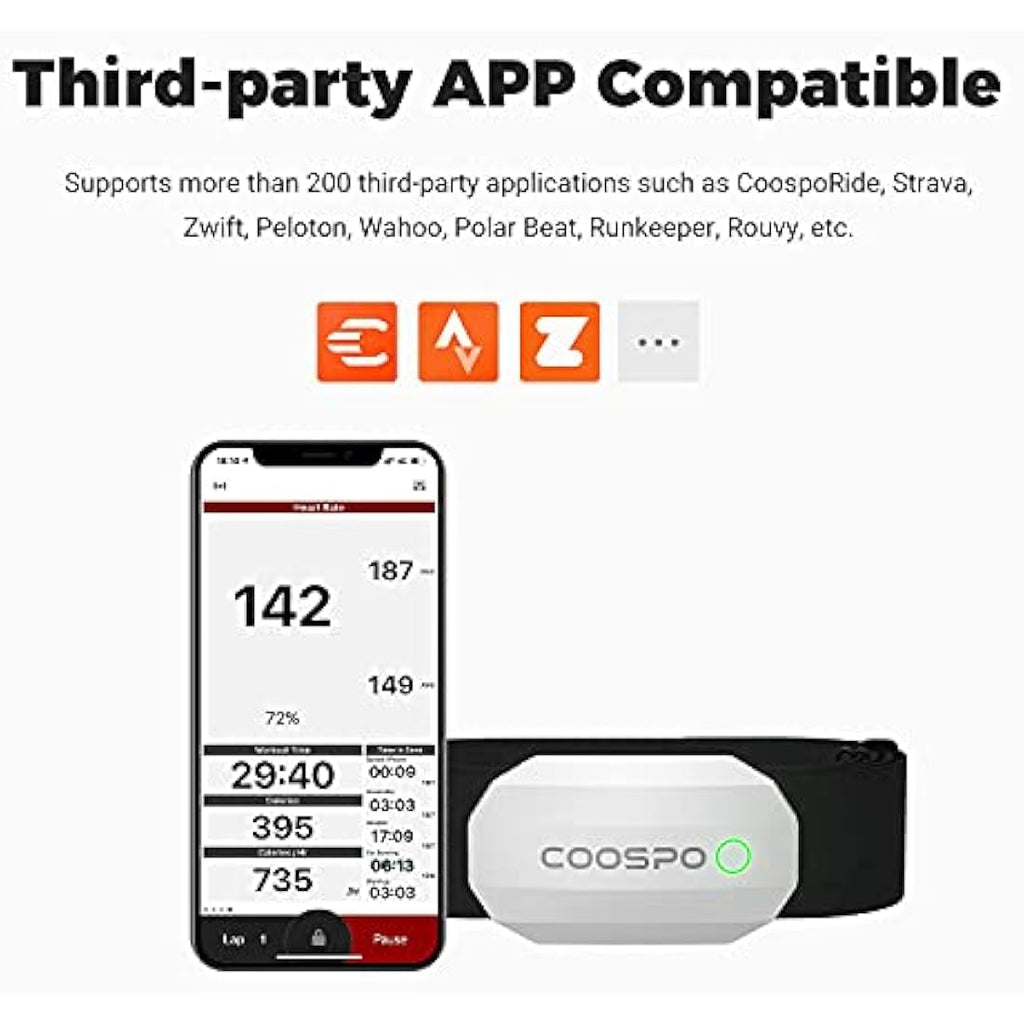 Coospo Heart Rate Monitor Chest Strap – Bluetooth ANT+ IP67 Waterproof
