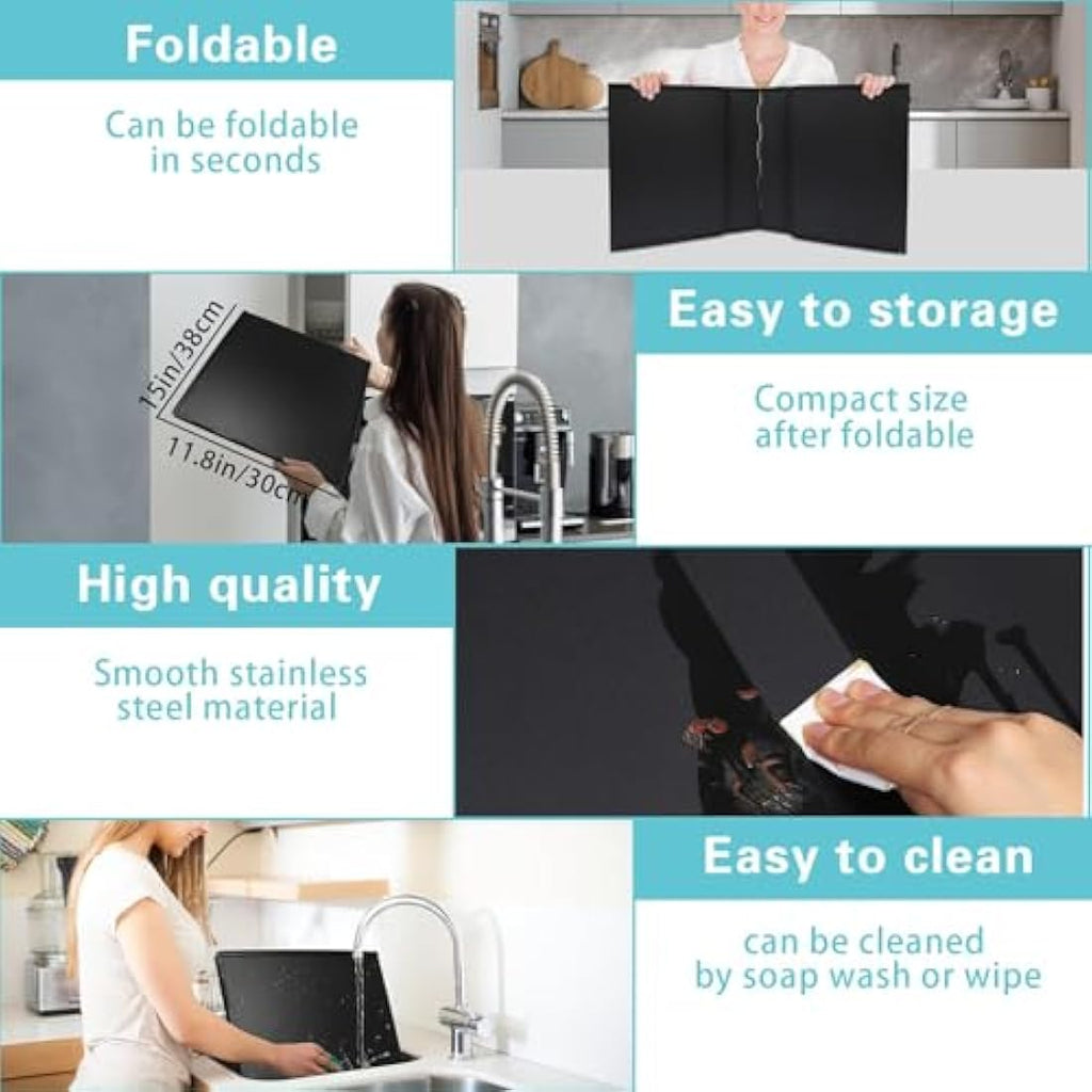 Jolof Store Stove Splatter Guard – 40CM Foldable Non-Stick Oil Shield