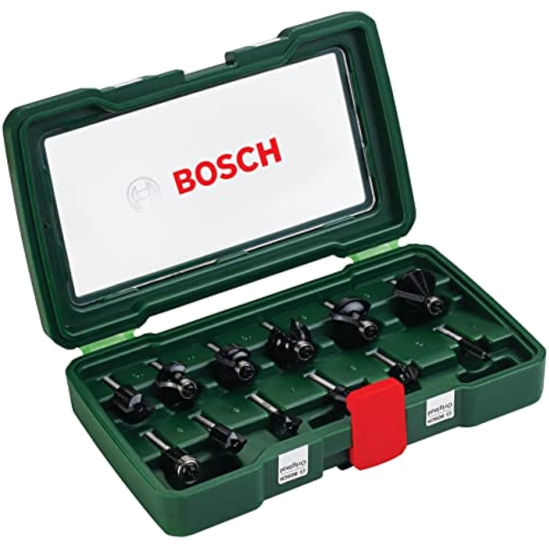 Bosch 12-Piece Router Bit Set | 1/4" Shank Carbide Woodworking Cutters