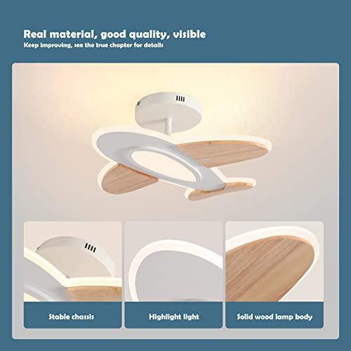 Schindora Airplane LED Ceiling Light – Dimmable Kids Room Lamp with Remote