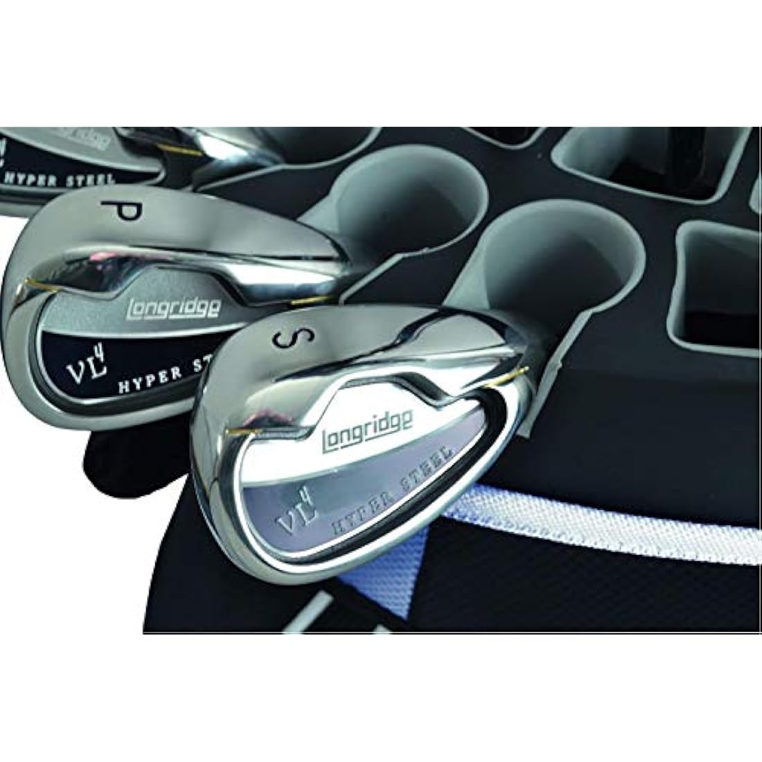 Longridge Pro Cart Golf Bag – 15-Way Divider & V-Iron Slots, Black/White