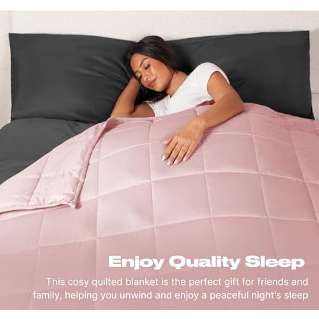 Brentfords Weighted Blanket 4kg | Anxiety Relief | Blush Pink 125x150cm