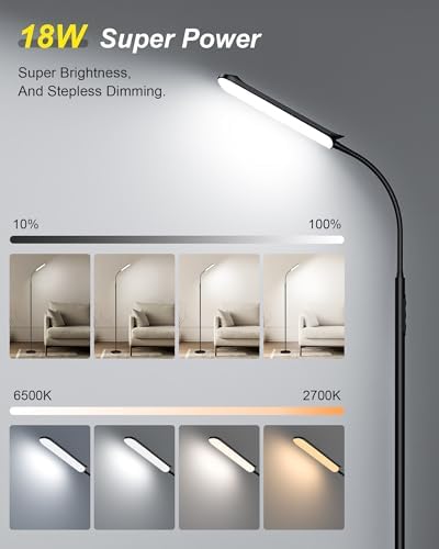 Jolof Store LED Floor Lamp – 18W Dimmable Modern Standing Reading Light