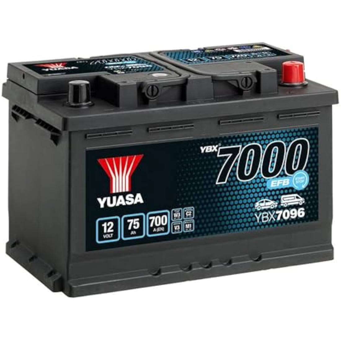 Yuasa YBX7096 12V 75Ah 700CCA EFB Start Stop Car Battery