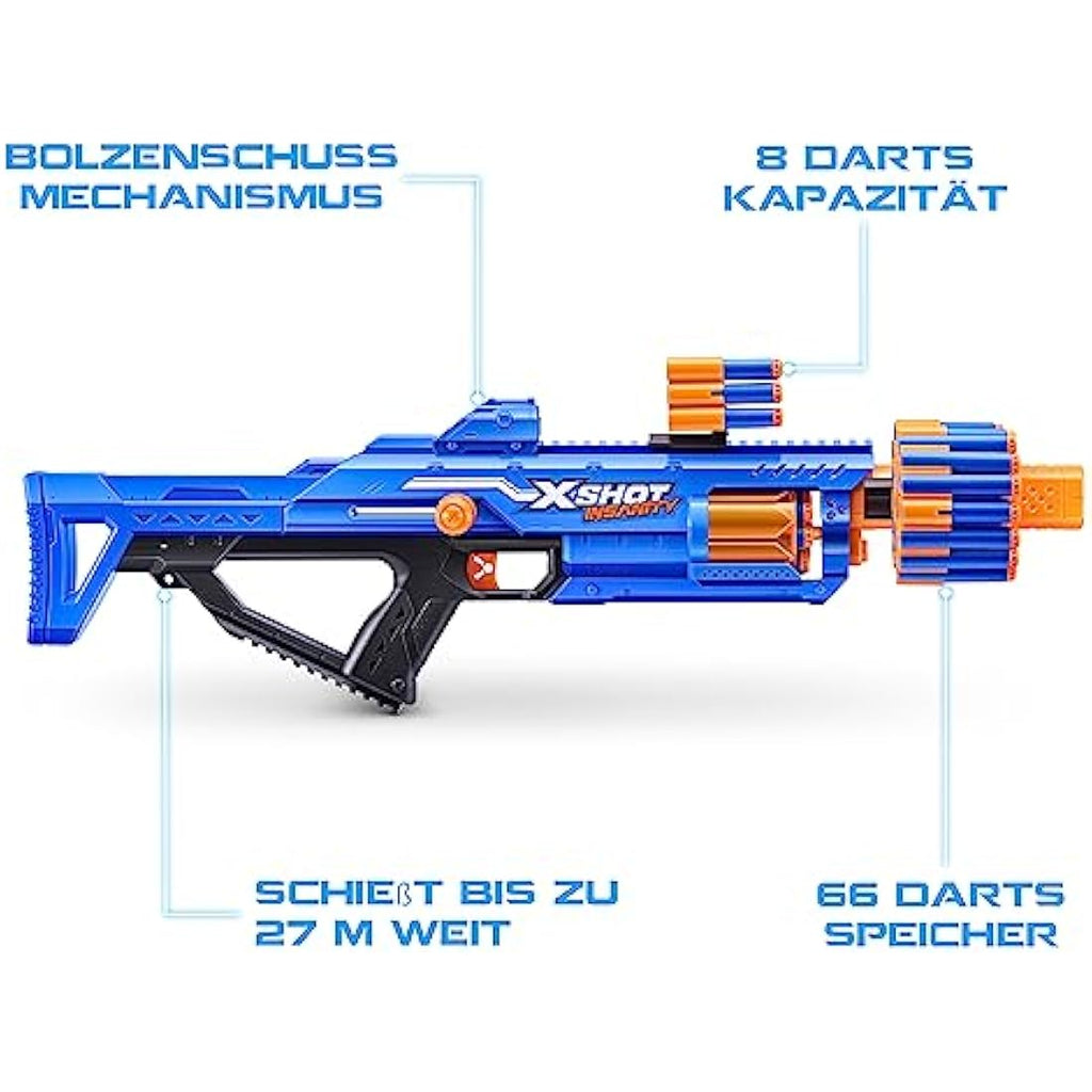 XSHOT Insanity Berzerko Blaster by ZURU – Foam Dart Toy with 48 Darts