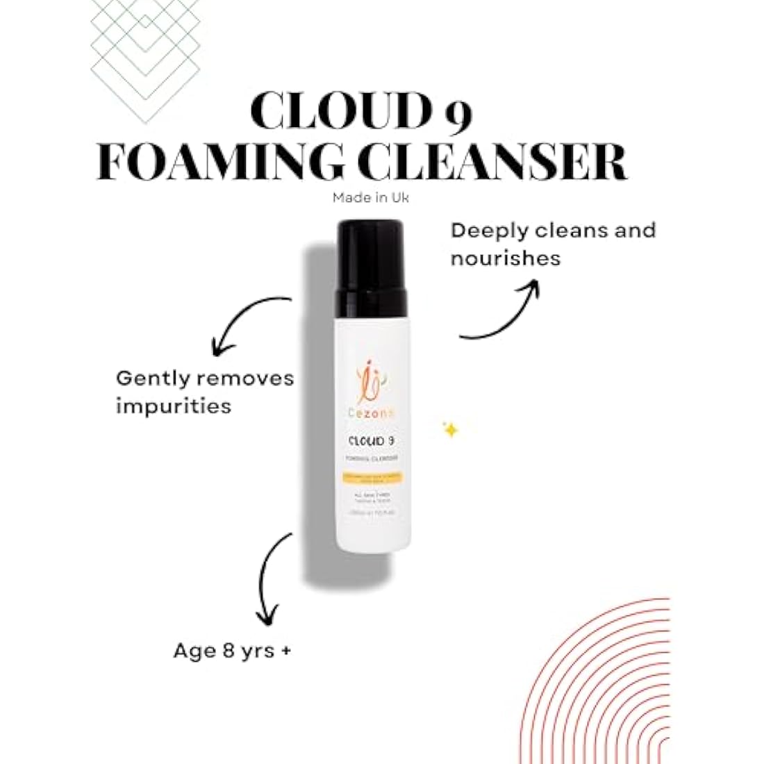 Cezons Cloud 9 Foaming Cleanser | Gentle Oat Face Wash for Kids & Teens